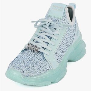 Juicy Couture Adana rhinestone chunky sneakers in sky blue Sz 8